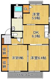 ソレイユドミール溝堀B棟の間取り画像
