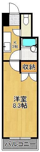 F′s flats古船場の間取り画像