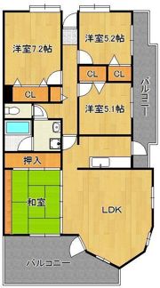 ドゥマテール穴生513号室の間取り画像