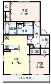 クレールくずは 住居の間取り画像