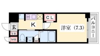 エステムプラザ神戸水木通グランクロスの間取り画像