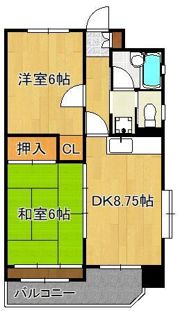 ライオンズマンション黒崎 412号室の間取り画像