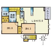 フルール野多目Bの間取り画像