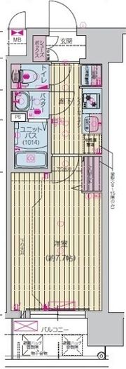 プレサンス芦原橋ヴィブラスの間取り画像
