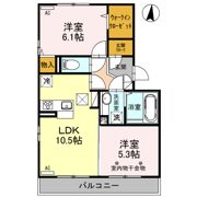 リヴェールマリーズ Dの間取り画像