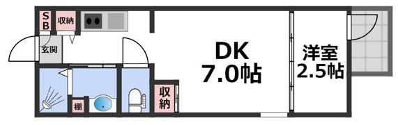 リエゾンコート大今里の間取り画像