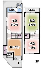 金田町2丁目貸家の間取り画像