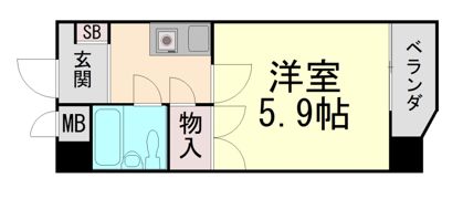 ライオンズマンション六甲道の間取り画像