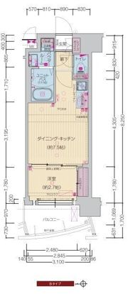 プレサンス江坂ベルフィーヌの間取り画像