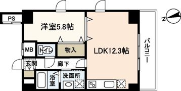 パレグレース中筋の間取り画像