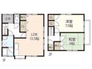 熊中借家35-11の間取り画像