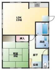 市比野貸家 1LDKの間取り画像