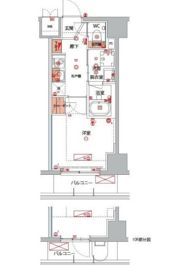 ハーモニーレジデンス横浜大通り公園EIRAKUの間取り画像