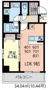 イーストサイドの間取り画像