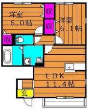 エルメゾン益野 Aの間取り画像