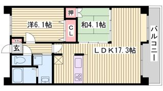 レジディア三宮東の間取り画像