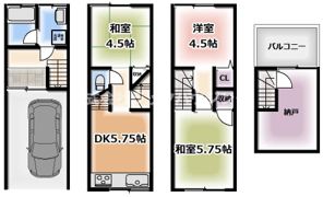 南寺方北通戸建の間取り画像