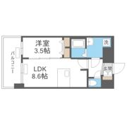 プレサンス京橋GREEN YARDアルミラの間取り画像