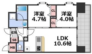 スプランディッド玉造DUEの間取り画像