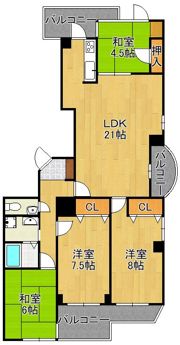 アビタシオン・アンの間取り画像