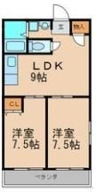 天満宮ハイツの間取り画像