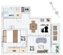 BAUHAUS舟入南の間取り画像