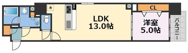 アーバネックス心斎橋Ⅱの間取り画像