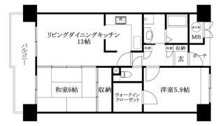 労住協千舟町ハイツの間取り画像