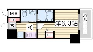 エステムプラザ神戸三宮ルクシアの間取り画像