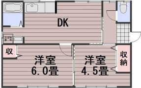 河合住宅 北3西の間取り画像