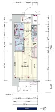 プレサンス上町台筆ヶ崎 SOUTHの間取り画像