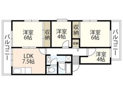 鈴が峰第5団地 6号棟の間取り画像