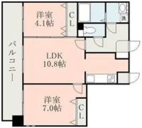 QREST熊大病院前の間取り画像