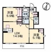 シャーメゾンきびじ D棟の間取り画像