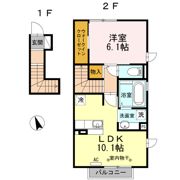 La primeur(ﾗ ﾌﾟﾘﾑｰﾙ)の間取り画像