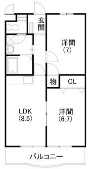 ハミング白木の間取り画像