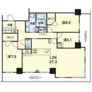 ｻﾞ・熊本ﾀﾜｰ 2305号の間取り画像