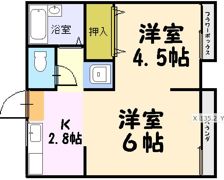貸アパート 逗子市沼間2丁目の間取り画像