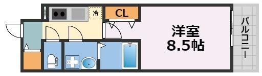 MELDIA CREST TAPP NAMBA-WESTの間取り画像