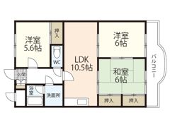 吉岡マンションの間取り画像