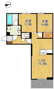 (仮称)D-ROOM中原東の間取り画像