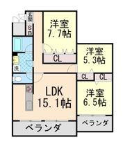 岡本Rd12の間取り画像