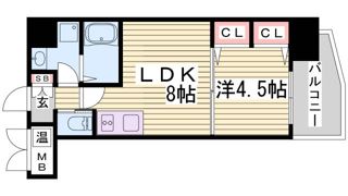 エステムコート三宮駅前Ⅱアデシオンの間取り画像