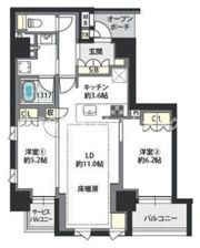 Brillia淀屋橋の間取り画像