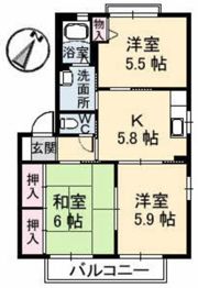 サニーハイツ南本町 A棟の間取り画像
