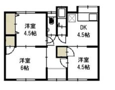 千鳥町6-15平屋貸家の間取り画像