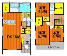 北区田中戸建ての間取り画像