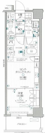 デュオステージ関内Ⅱの間取り画像