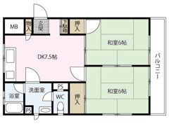 久都内マンションの間取り画像