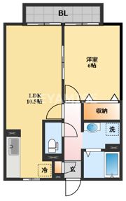 リベリュール富の原Ⅲ棟の間取り画像